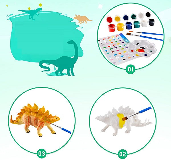 Paintasaur™ DIY Paintable Dinosaur Model Toy -- لعبة مجسمة على شكل ديناصور قابلة للطلاء بنفسك