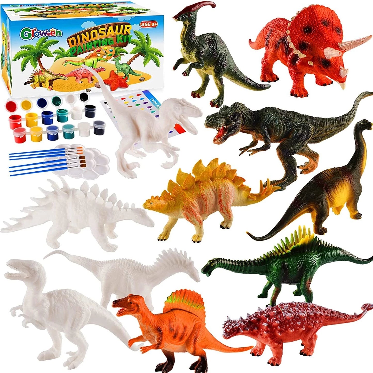Paintasaur™ DIY Paintable Dinosaur Model Toy -- لعبة مجسمة على شكل ديناصور قابلة للطلاء بنفسك