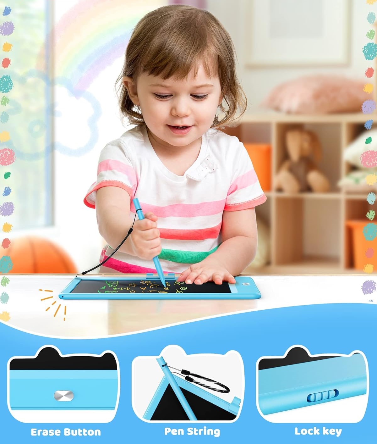 ColorScribe™ Colour LCD Writing Tablet -- كمبيوتر لوحي للكتابة بشاشة LCD ملونة