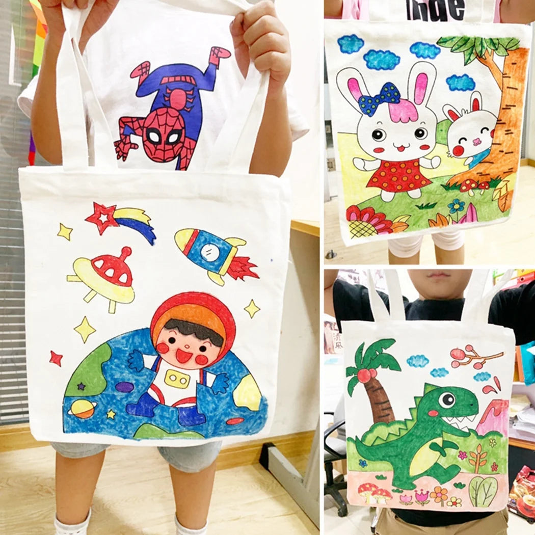 GrafiBag™ Kids’ Graffiti Canvas Bag Set -- مجموعة حقائب قماشية للأطفال برسومات جرافيتي